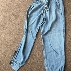 Women's Blue Denim Joggers